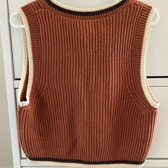 Brown Cropped Sweater Vest - size S - Picture 6 of 6
